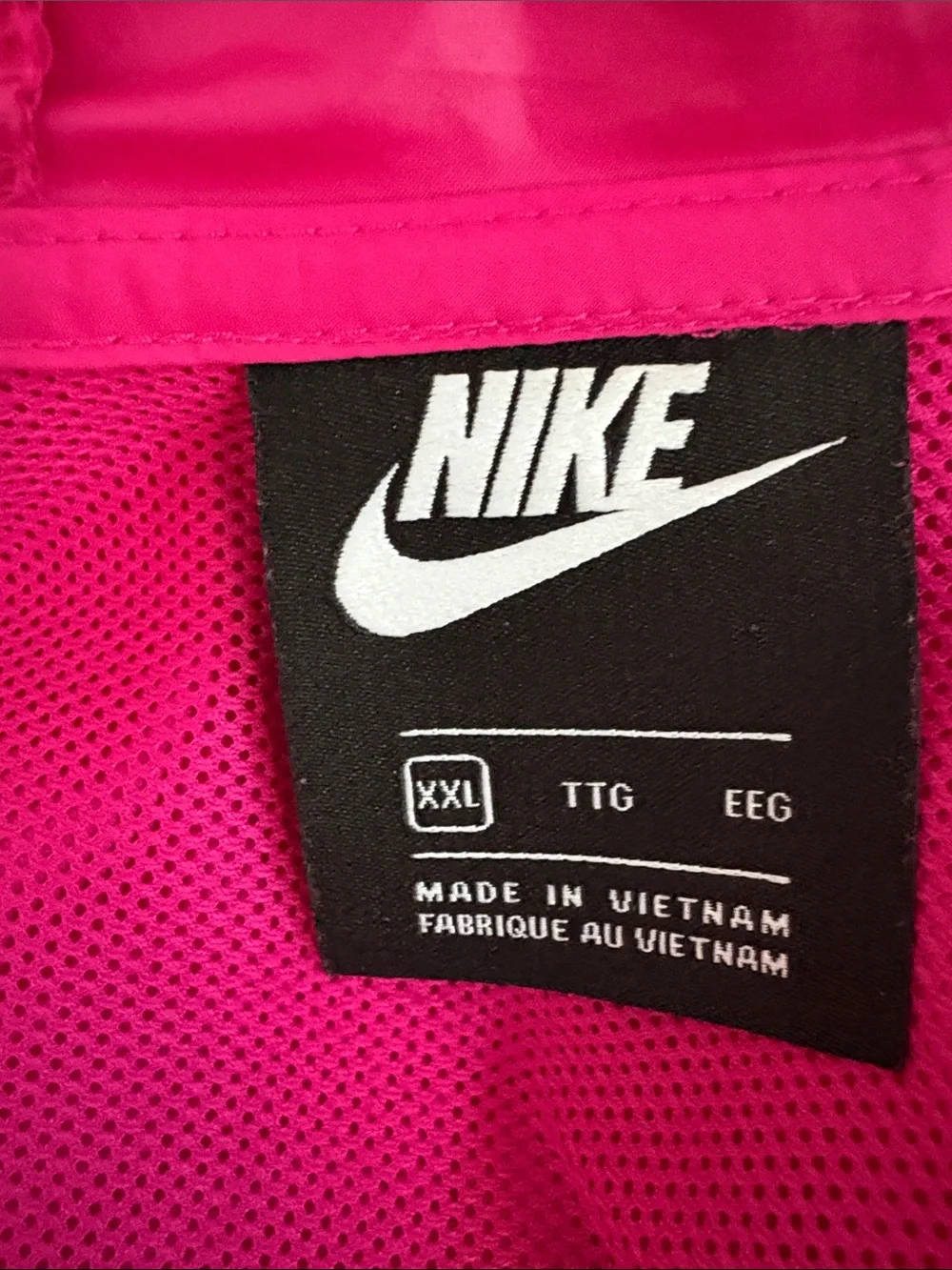 Nike Hot Pink Hooded Windrunner with White Accents Size XXL